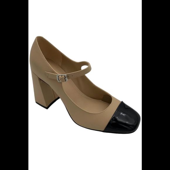 Marc Fisher Charine Square Toe Block Heel Dress Pumps Light Natural - Medium - Picture 1 of 3